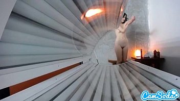 Preview 1 of Czech Hunter 22 - teen latina gets caught rubbing her clit while using a tanning bed