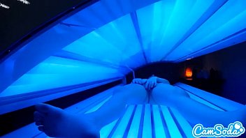 Preview 4 of Czech Hunter 22 - teen latina gets caught rubbing her clit while using a tanning bed