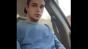 Preview 1 of Step Tits Blackmail - Hot Twink&#039_s car cock stroking