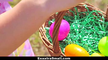 Preview 1 of Big Ass With Big Pinas - ExxxtraSmall - Teen (Bambi Brooks) Hunts Easter Eggs to Spread Her Legs