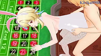 Preview 4 of Mia Khalifa Pmv - Paimon and Lumine and Aether intense sex. - Genshin Impact Hentai