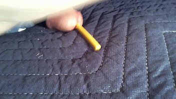 Preview 2 of Big Clit Licking - Yellow plastic in dick cumming