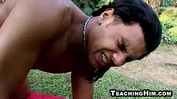 Preview 3 of Small With Bf - Ebony hunk getting a hard cock in his ass outdoors
