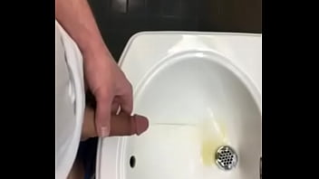 Preview 2 of Teen Tedy - Pissing in Sink public bathroom