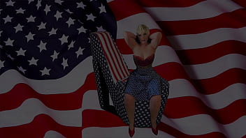 Preview 1 of Lecole Porno - Granny Carmen&#039_s US Flag Day Masturbation Cum