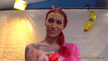 Preview 1 of Papa Forsce To Fuck Me - tattooed redhead loves hard gangbang