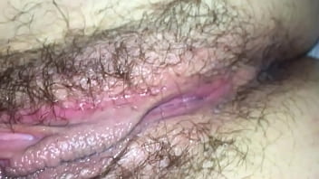 Preview 4 of Two Cocks Gagging - beautiful milf hairy pussy masturbating - homemade close up