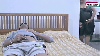 Preview 1 of Mommy Porn Com - Hot Indian Step Mom Caught Step Son Masturbating