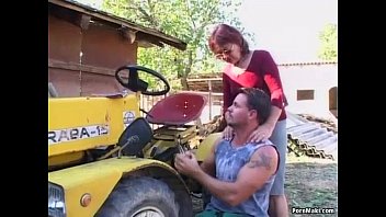 Preview 1 of Brazzers Porn Big Tits Hd - Redhead granny fucked in the back yard