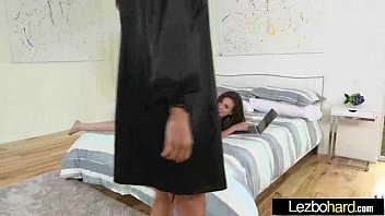 Preview 2 of Nerdy Woman Fuck - Lesbians (Casey Calvert &amp_ Vanessa Veracruz) Play On Cam With Their Hot Bodies clip-10