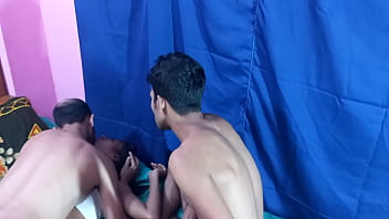 Preview 1 of Japanase Orgy - Negrita me saca leche y gime rico