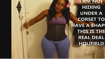 Preview 1 of Clitoris Lesbians - Big Booty Ebony MILF Showing Her Phat Ass in Purple Spandex