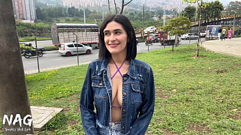 Preview 1 of Brazilian Star Academy Sex - Jade Mercury meets a ramdom guy close to the subway,  tease him and invite him to fuck on video.