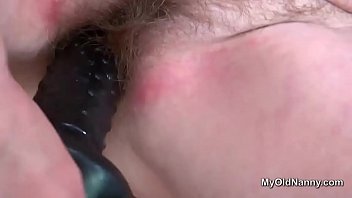 Preview 1 of Party By Grop - Fat hairy grandma dildo fucks herself