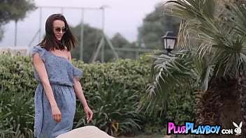 Preview 1 of Rocio Romero - Slim MILF Adel Morel posed outdoor and small tits babe exposed hot body