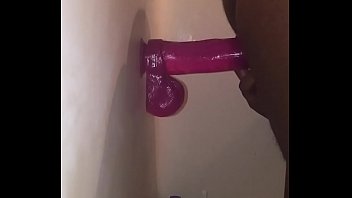 Preview 1 of Free Amna 2 - Watch my tight black pussy fuck my 8&quot_ dildo