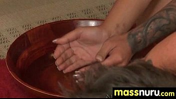 Preview 4 of Nubiles Colege - busty teen gives nuru sex massage 5