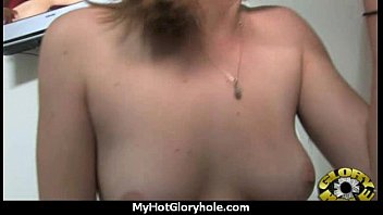 Preview 2 of Big Ttitse - I sneak Black BJ as I fuck husband thrue gloryhole 15