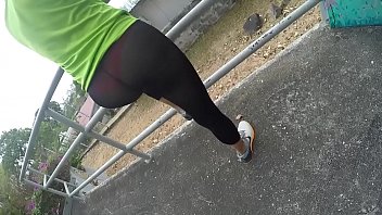 Preview 2 of Fuckdads - Walking wearing gray woman leggings