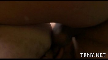 Preview 2 of Suit Kitchen - Breasty tranny gets xxl shlong