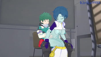 Preview 3 of Xxx 2 Girls And Boy - Toru Hagakure and Kaoruko Awata (Bubble Girl) and Izuku Midoriya intense sex. - My Hero Academia Hentai
