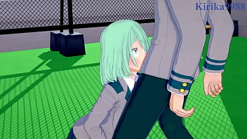 Preview 1 of Xxx 2 Girls And Boy - Toru Hagakure and Kaoruko Awata (Bubble Girl) and Izuku Midoriya intense sex. - My Hero Academia Hentai