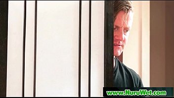 Preview 1 of Violan - slippery brunette takes cum and gives nuru massage 18