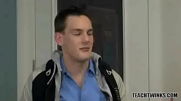 Preview 1 of Hd Xxxx Bbb - Emo Aidan Chase Gets Sucked By Dayn Murphy On Teachers Table
