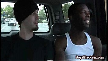 Preview 1 of Sloppy Ride - Twink getting shared by hung black studs 01