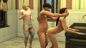 Preview 3 of Ink Pornstar - The Wilkins Family Sex Dairies Brittney fucks step-dad and brother in bathroom
