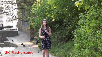 Preview 2 of Big Static - Sexy teen flasher Lauras amateur public nudity and voyeur exposure of small tits