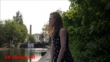 Preview 3 of Big Static - Sexy teen flasher Lauras amateur public nudity and voyeur exposure of small tits