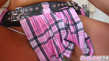 Preview 1 of Hd Pirno - Give Me Pink Thin brunette&#039_s pussy barely fits that cucumber