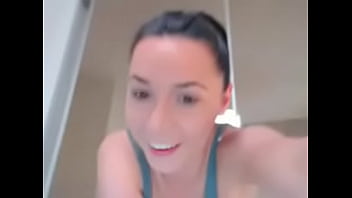 Preview 3 of Xxx Bf 80 Sal - tanktop wearing sweet tits camgirl squirts a foot in the air