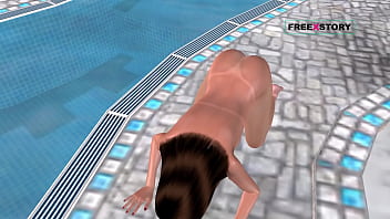 Preview 3 of Girl Raped In Yoga - An animated 3D porn video of a cute girl standing in doggy style and masturbate with corn.