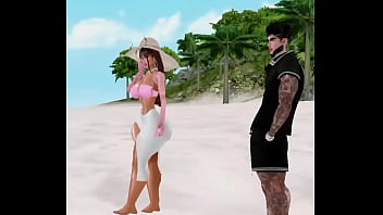 Preview 1 of Sex Xx Hd Movies - Imvu - Tetona bronceada es follada en la playa
