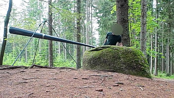 Preview 1 of Iong Xxxmovie - Outdoor in Public Anal Fucking an Object I found in the Woods Deep Anal