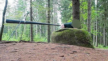 Preview 4 of Iong Xxxmovie - Outdoor in Public Anal Fucking an Object I found in the Woods Deep Anal