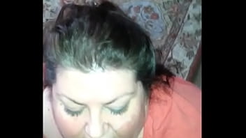 Preview 4 of Kerley Greay - Fat MILF sucking cock eating cum POV
