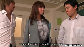 Preview 2 of Unkonsias Sex - Asian teacher fucking the dudes smoking on the cigs