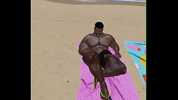 Preview 1 of Creamy Dildo Tumblr - huge big dicked black bull at beach