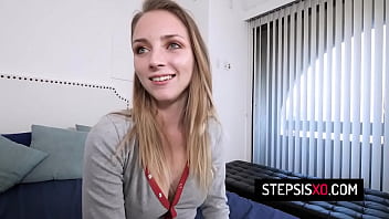Preview 1 of August Amese - Perv stepbrother convince his slutty stepsister Macy Meadows to ride on his meaty cock