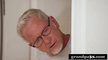 Preview 1 of Afrekan Mom Xxx - Cute Teen Babe Making Her Kinky Stepgrandpa Happy