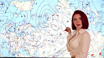 Preview 1 of Step Boy Frends Mom - Weather Forecast Presenter Fucks on Live News and Receives Two Cumshots POV