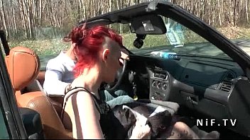 Preview 1 of Gunel Bakinl Sex - Horny amateur french emo slut fucked hard in a gangbang outdoor