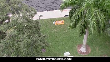 Preview 1 of Jav Day Swap - FamilyStrokes - Spying and Fucking My StepSister (Goldie Rush) Outdoors
