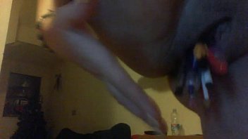 Preview 2 of Ay Duro Papi - Webcam slut slaps tits and puts pens in pussy part 2