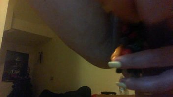 Preview 4 of Ay Duro Papi - Webcam slut slaps tits and puts pens in pussy part 2