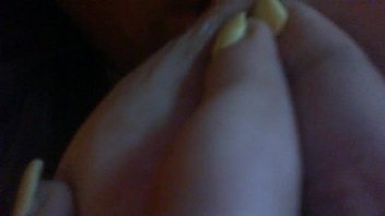 Preview 2 of Gushing Woman - Webcam slut slaps tits and puts pens in pussy part 1