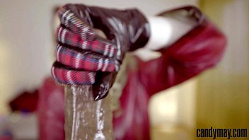 Preview 4 of Romi Reni Hd - Candy May - Strokes BBC with leather gloves